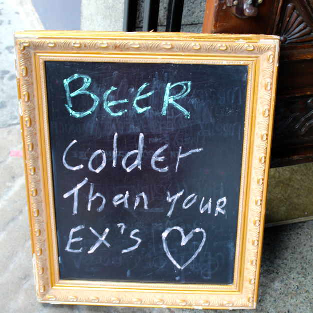 A sign outside one of the old bars in Boston.