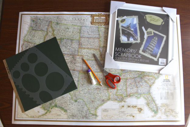 Map Collage Supplies