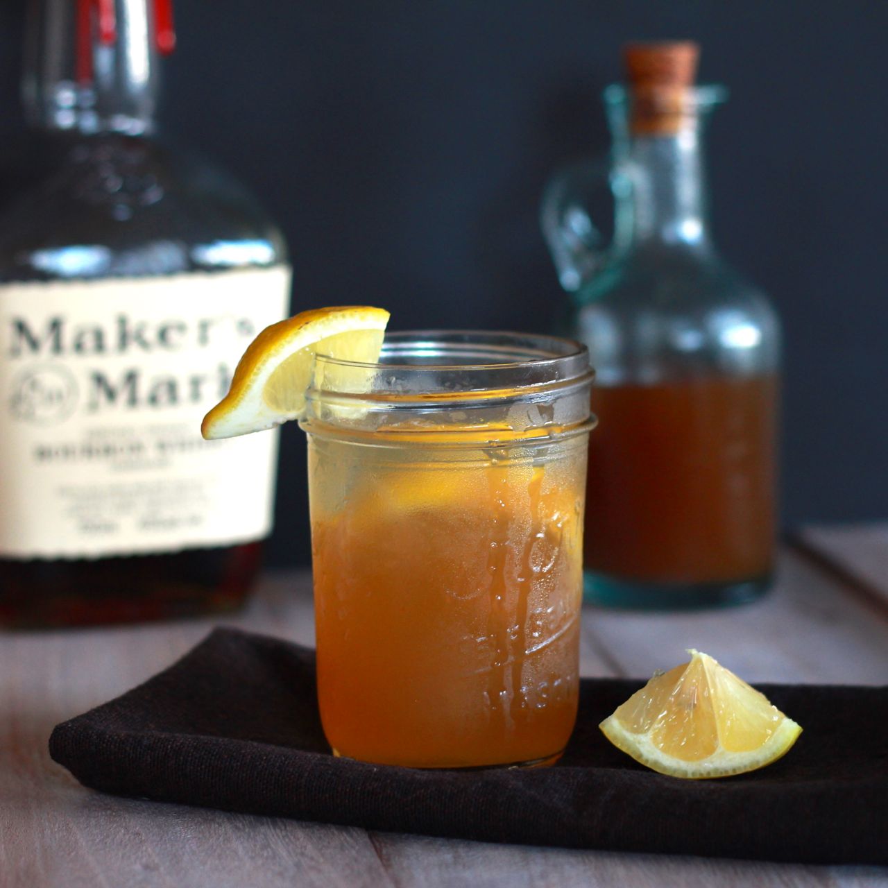 ginger syrup and bourbon cocktail