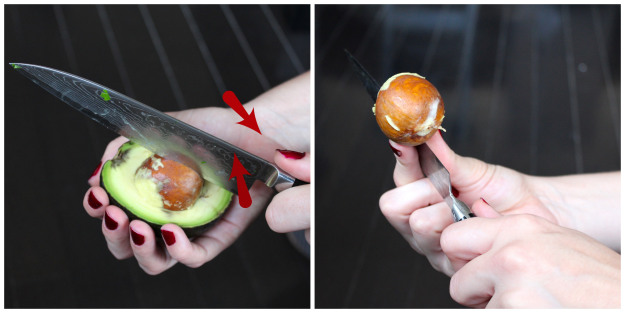 how to remove an avocado pit