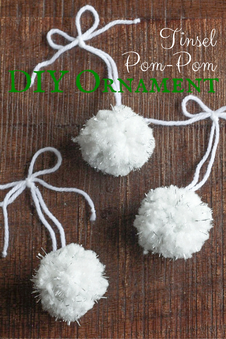Tinsel Pom-Pom DIY Ornaments