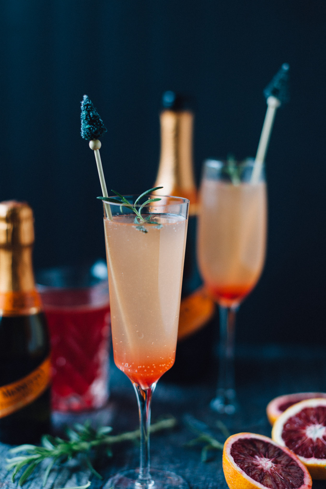 Blood Orange and Rosemary Sparkling Cocktails | Alyssa & Carla